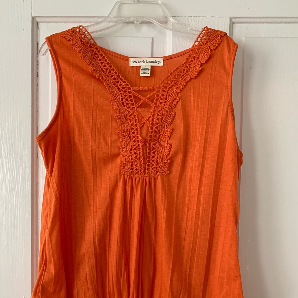 Orange sleeveless top